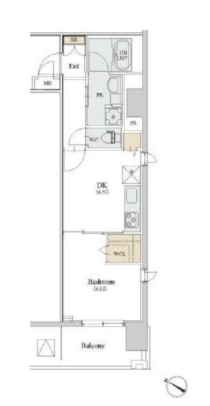 カスタリア人形町3　705号室　間取り
