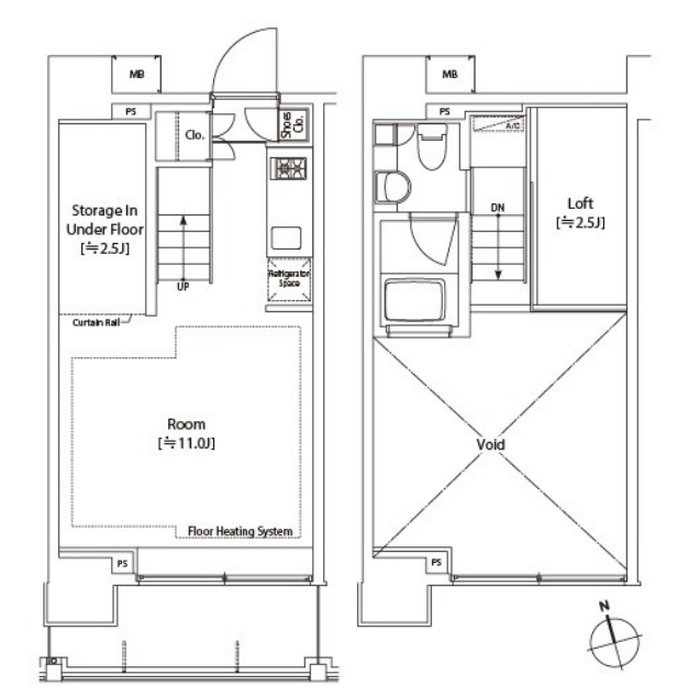 カスタリア中延　1106号室　間取り