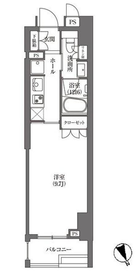 HAMACHO APARTMENTS　1303号室　間取り