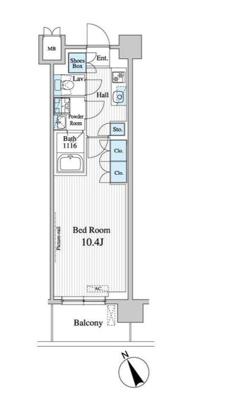プレノ清澄庭園　715号室　間取り