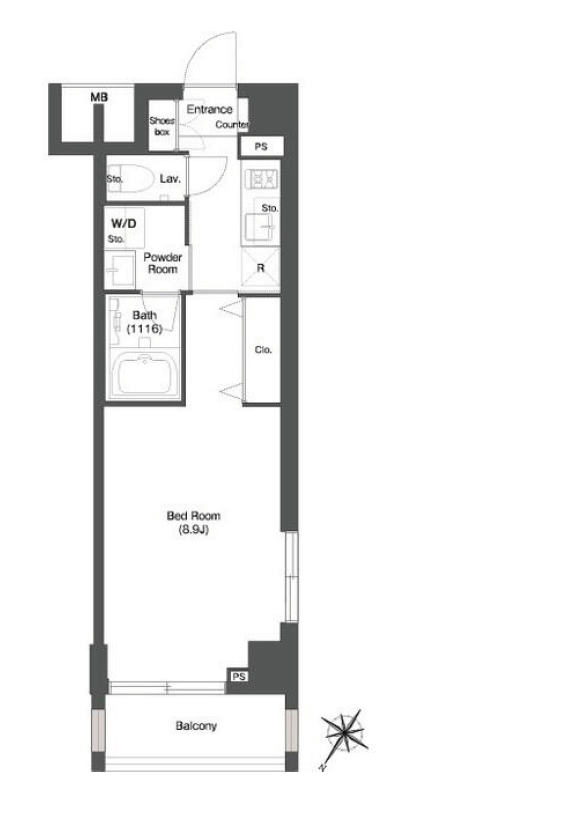 ディームス目黒行人坂　211号室　間取り