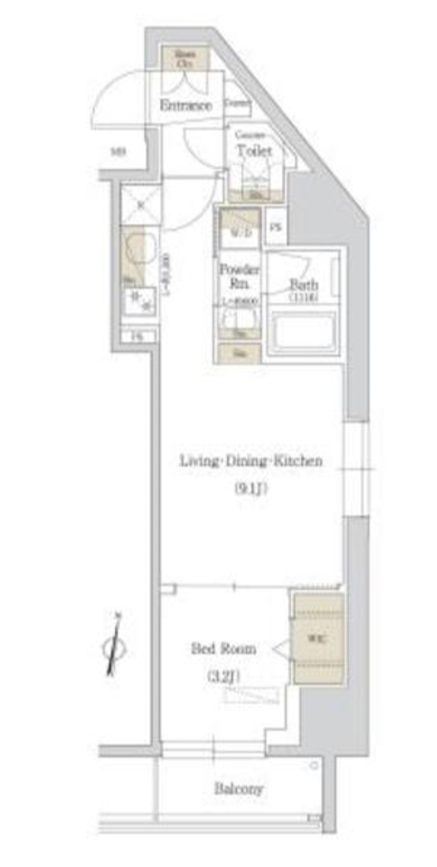アーバネックス西新宿　1204号室　間取り