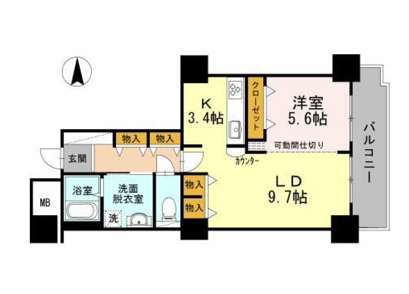 品川シーサイドビュータワー　Ⅱ2207号室　間取り