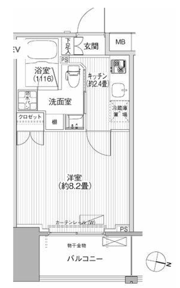 コスモグランス南品川　611号室　間取り