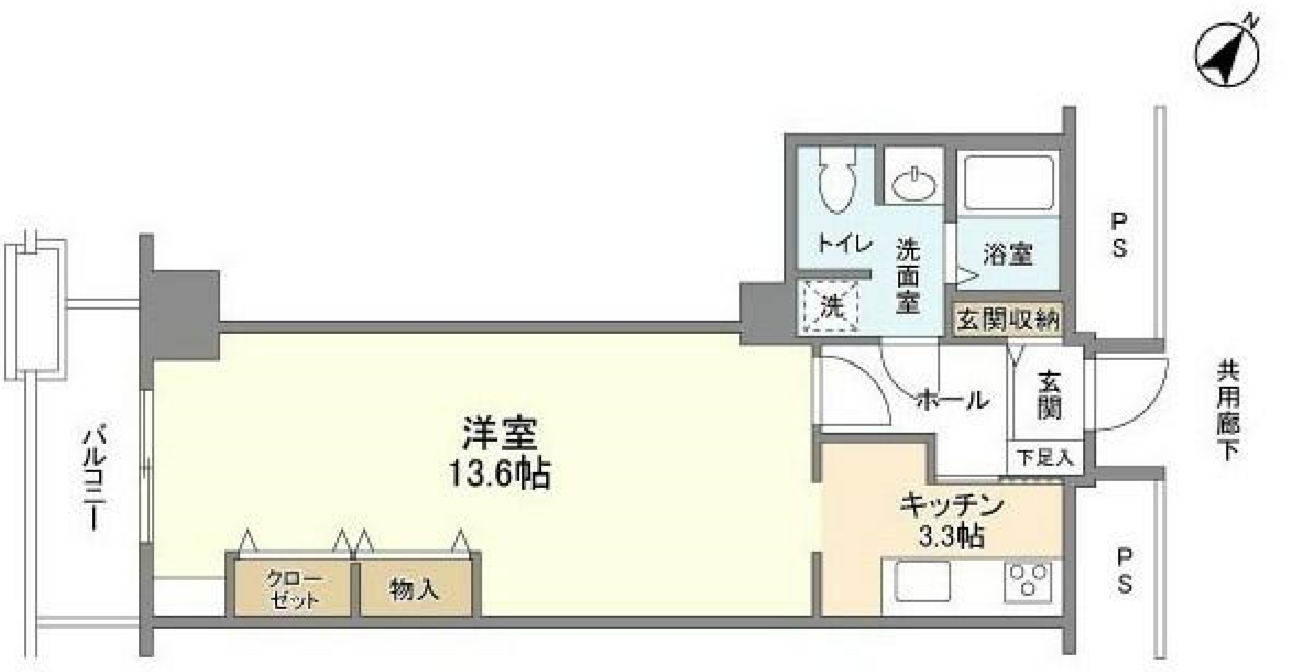 トルナーレ日本橋浜町　1312号室　間取り
