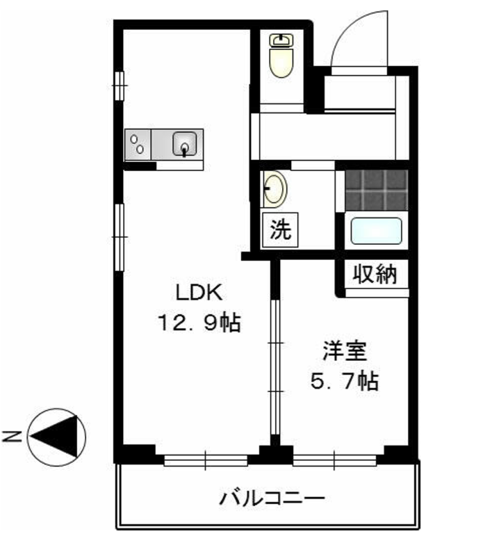 シャレー学芸大カワベ第17　206号室　間取り