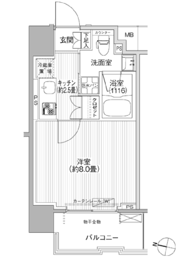 コスモグランス南品川　701号室　間取り