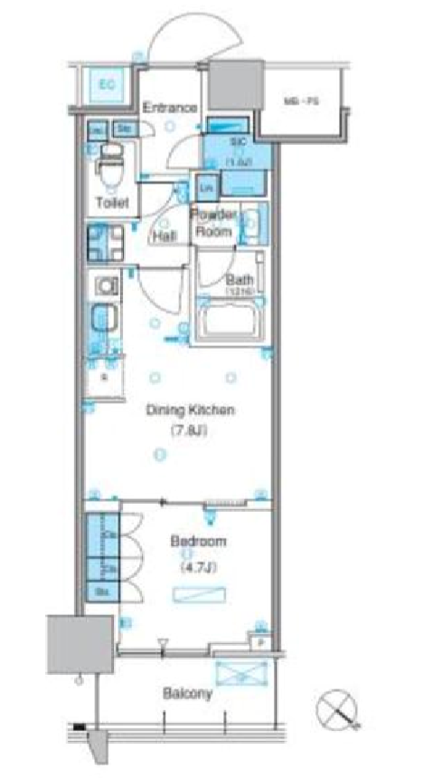 パークアクシス豊洲キャナル　528号室　間取り