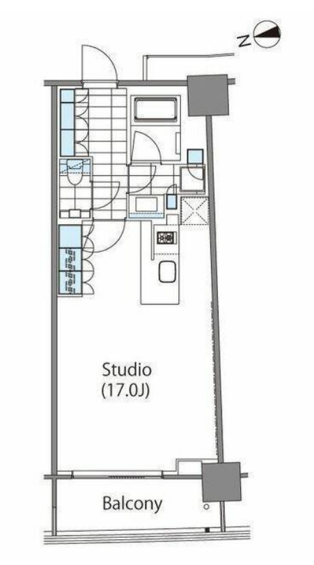 コンフォリア新宿イーストサイドタワー　1310号室　間取り