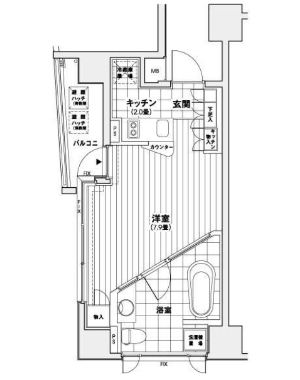 カスタリア銀座　806号室　間取り