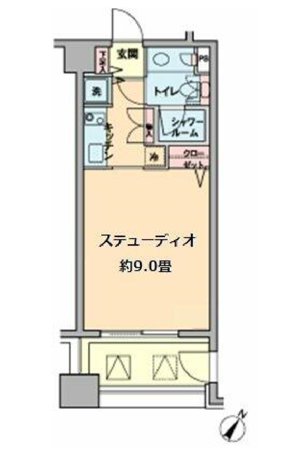 カスタリア水天宮　806号室　間取り