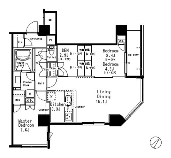 MFPR目黒タワー　805号室　間取り