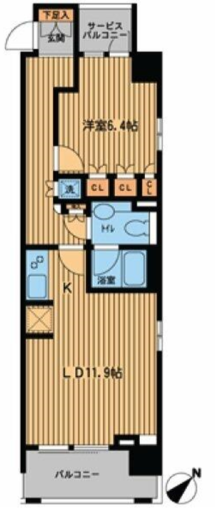 プライムアーバン日本橋横山町　511号室　間取り