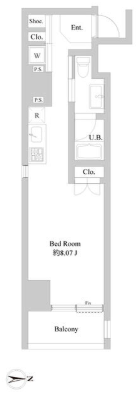 ミリアレジデンス北新宿（旧：ブラスリング）　404号室　間取り