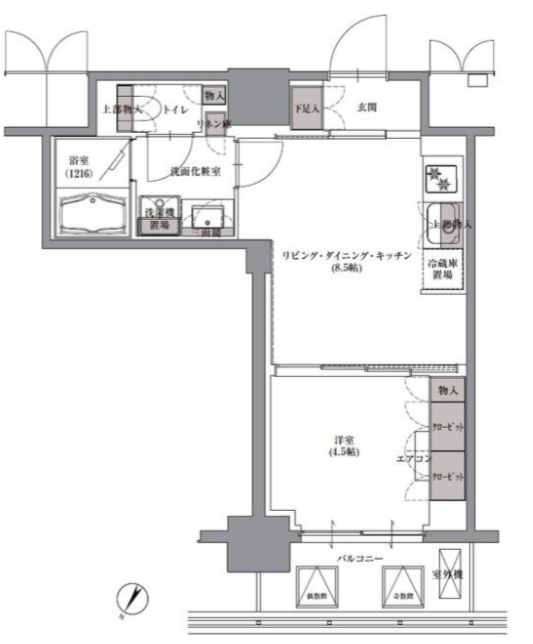 プレジリア人形町　402号室　間取り