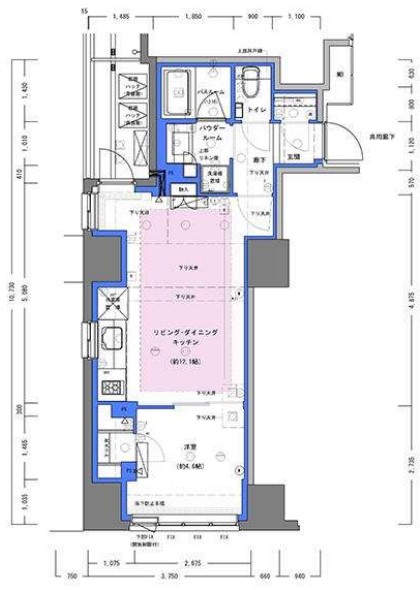 ディームス大手町ノース　801号室　間取り