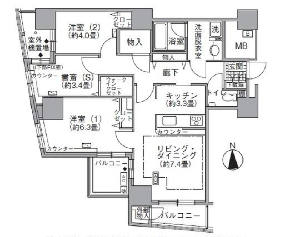 アクティ汐留　1509号室　間取り