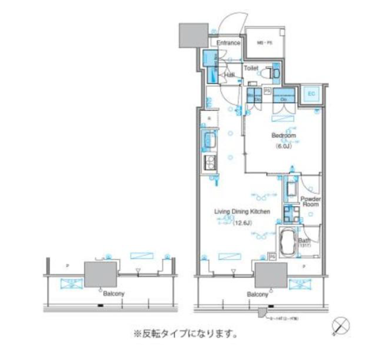 パークアクシス豊洲キャナル　723号室　間取り