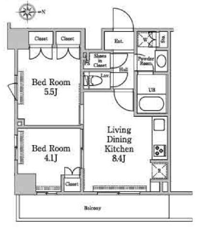 レジディア南品川Ⅱ　803号室　間取り