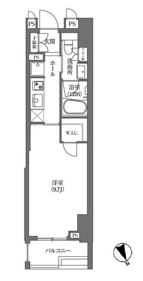 HAMACHO APARTMENTS　405号室　間取り