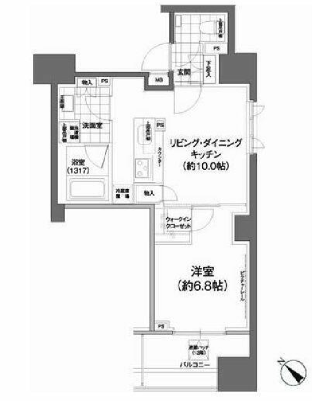 パークハビオ武蔵小山　1403号室　間取り