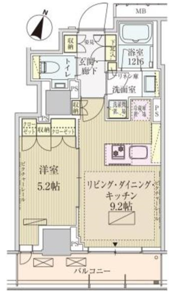 パークアクシス赤坂見附　1202号室　間取り
