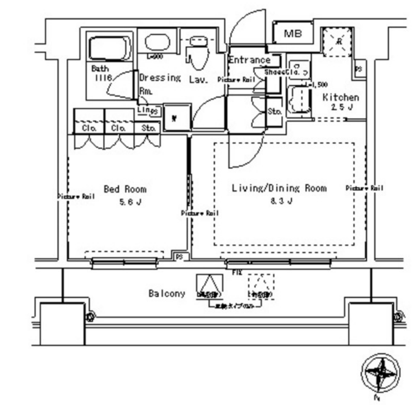パークアクシス御茶ノ水ステージ　1418号室　間取り