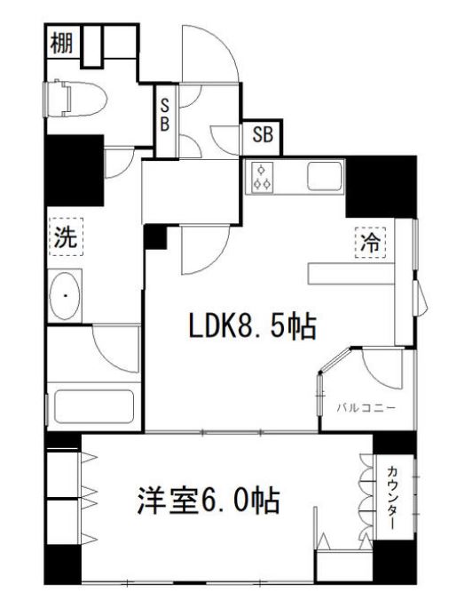 ディ・レジデンセス銀座東　802号室　間取り