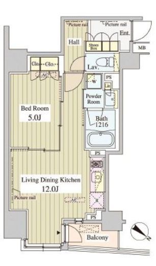 セレサ日本橋堀留町　504号室　間取り