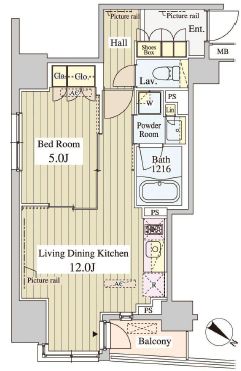 セレサ日本橋堀留町　804号室　間取り