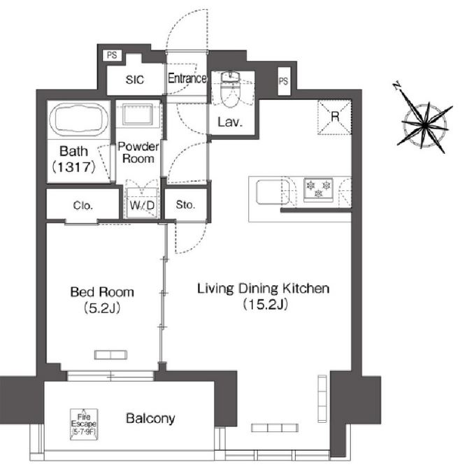 コンフォリア芝浦ＭＯＫＵ　502号室　間取り