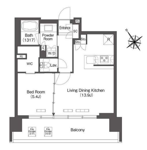 コンフォリア芝浦MOKU　303号室　間取り