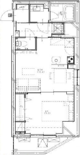G&J門前仲町　401号室　間取り