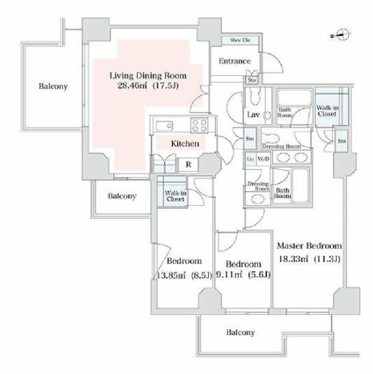 泉ガーデンレジデンス　1509号室　間取り