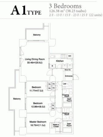 泉ガーデンレジデンス　1101号室　間取り