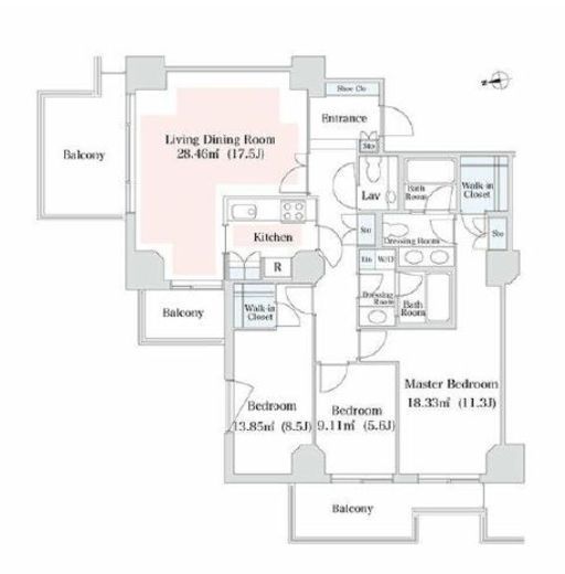 泉ガーデンレジデンス　1509号室　間取り
