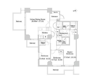 泉ガーデンレジデンス　1908号室　間取り