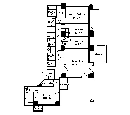 泉ガーデンレジデンス　2305号室　間取り