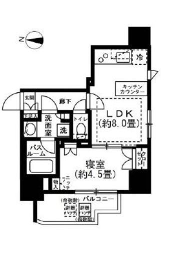 オープンレジデンシア四谷舟町　1201号室　間取り
