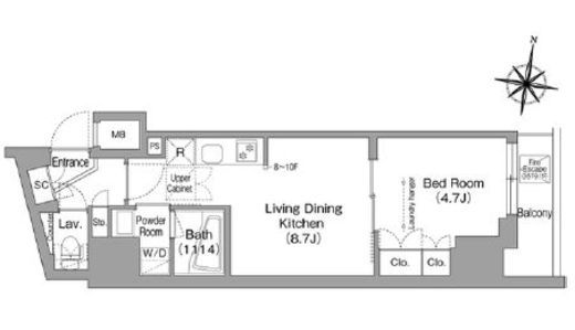 コンフォリア南品川　703号室　間取り