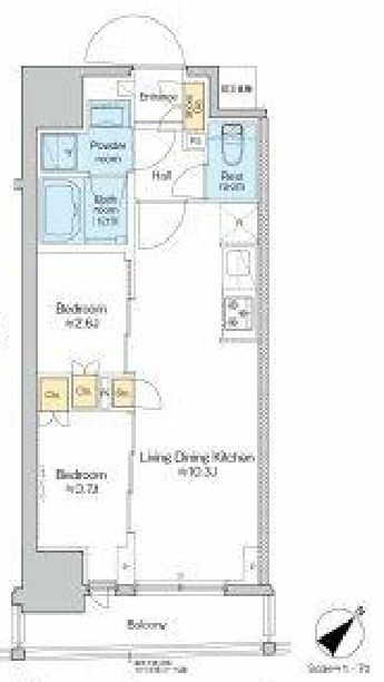 プラウドフラット日本橋馬喰町　202号室　間取り