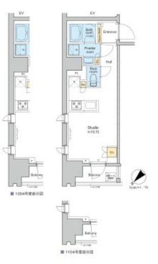 プラウドフラット日本橋馬喰町　1504号室　間取り