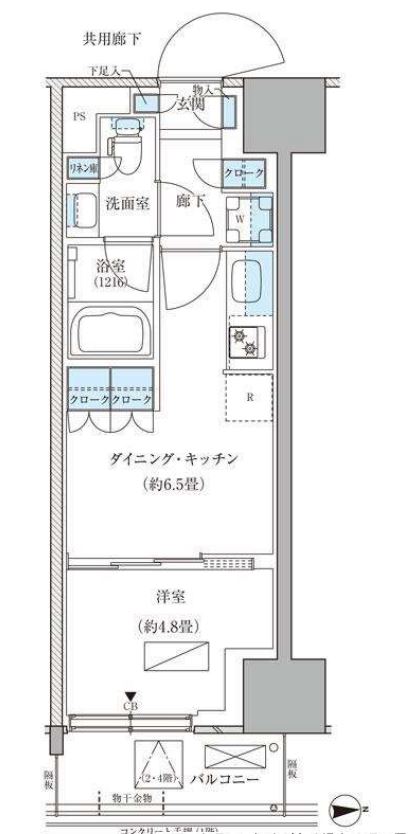 パークアクシス品川天王洲アイル　528号室　間取り