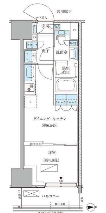 パークアクシス品川天王洲アイル　529号室　間取り