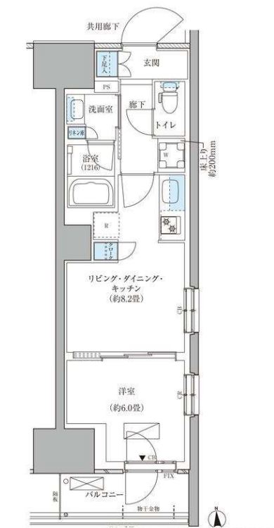 パークアクシス品川天王洲アイル　1405号室　間取り