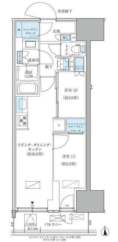 パークアクシス品川天王洲アイル　1208号室　間取り