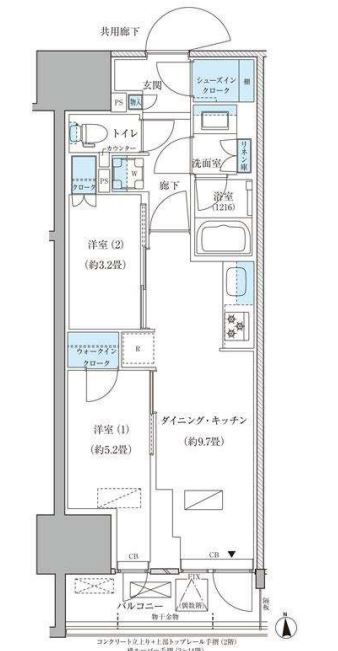 パークアクシス品川天王洲アイル　1207号室　間取り