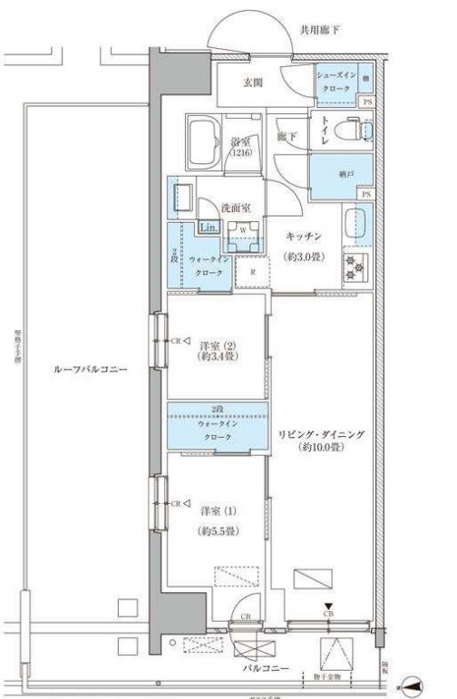 パークアクシス品川天王洲アイル　1201号室　間取り
