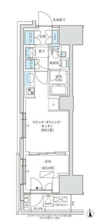 パークアクシス品川天王洲アイル　806号室　間取り