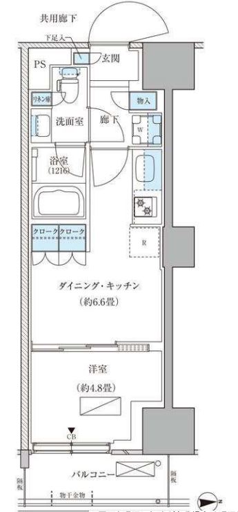 パークアクシス品川天王洲アイル　418号室　間取り